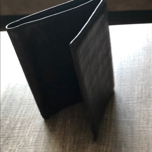 Cole Haan brown embossed  trifold wallet - Picture 7 of 11